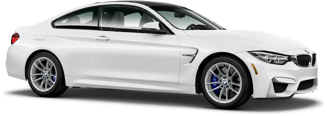 White B M W4 Series Coupe Side View PNG
