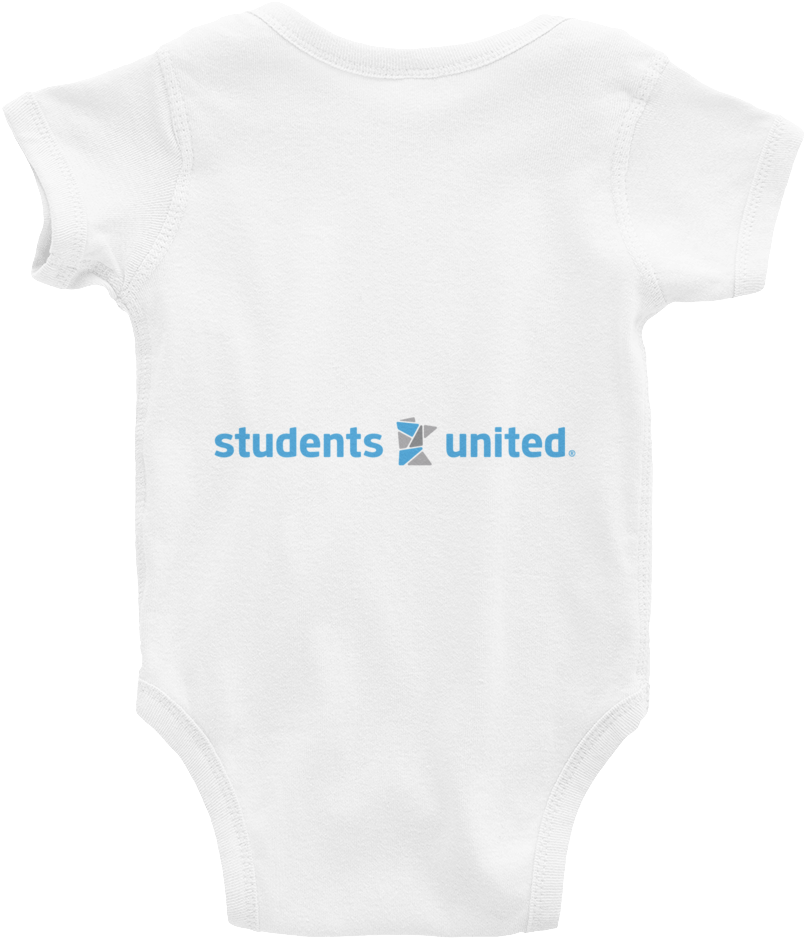 White Baby Onesie Students United Logo PNG