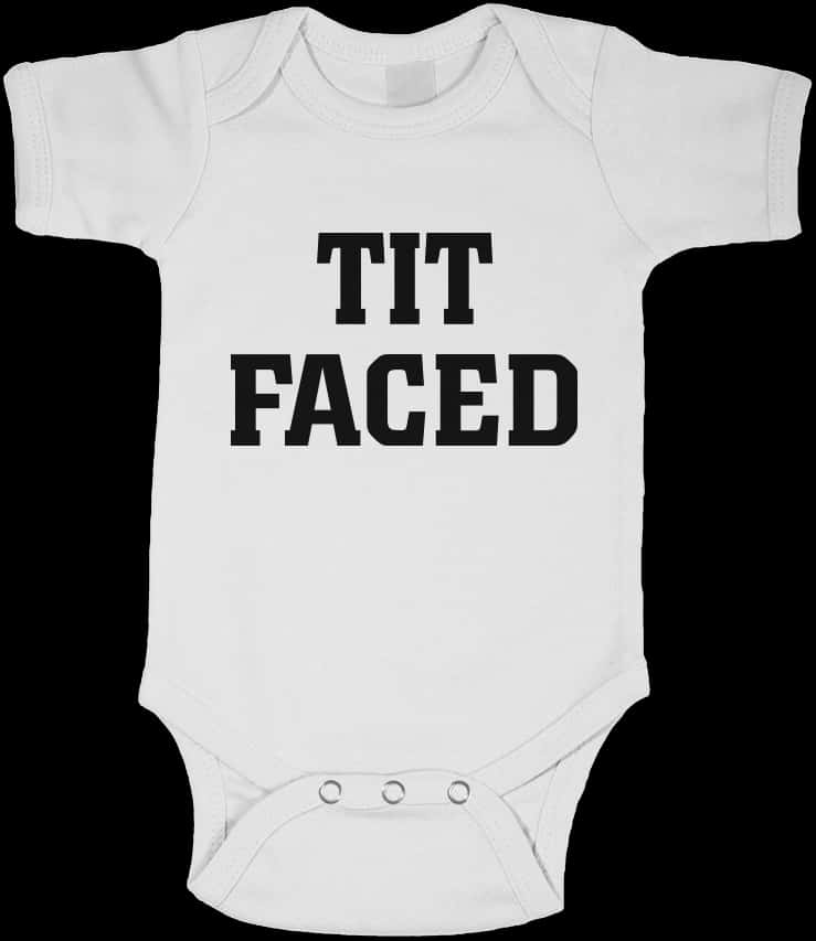 White Baby Onesiewith Text PNG