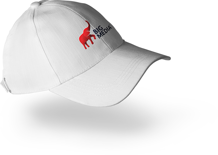 White Baseball Cap Red Logo PNG