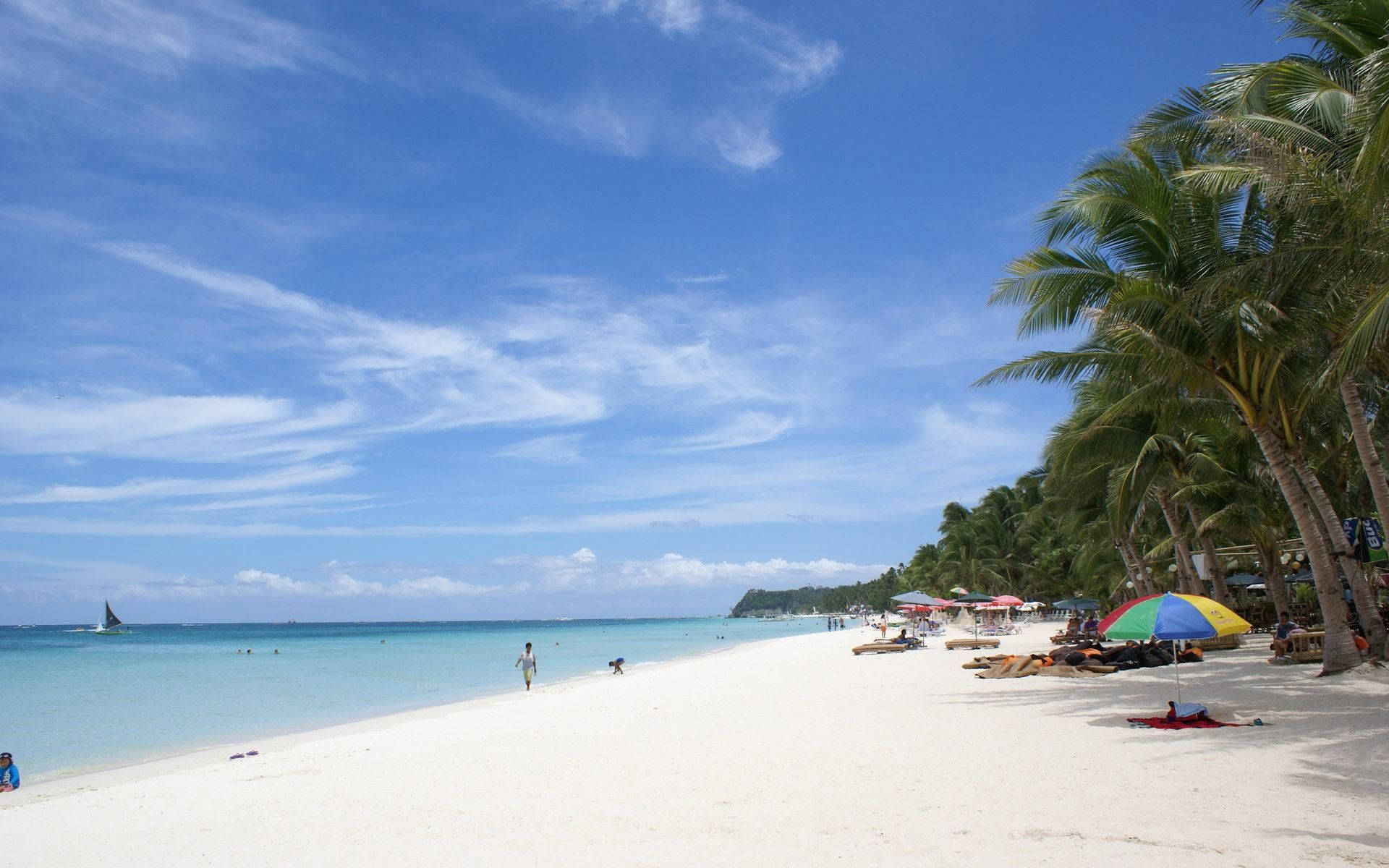 White Beach In The Philippines Wallpaper