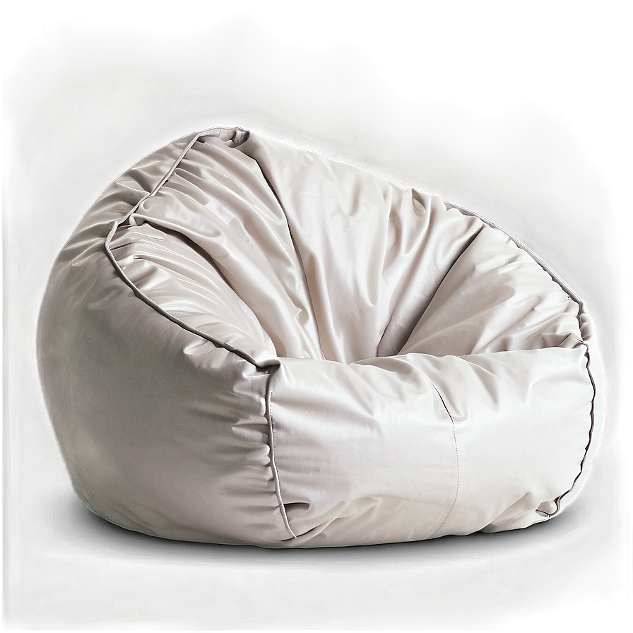 White Bean Bag Chair Png 06132024 PNG