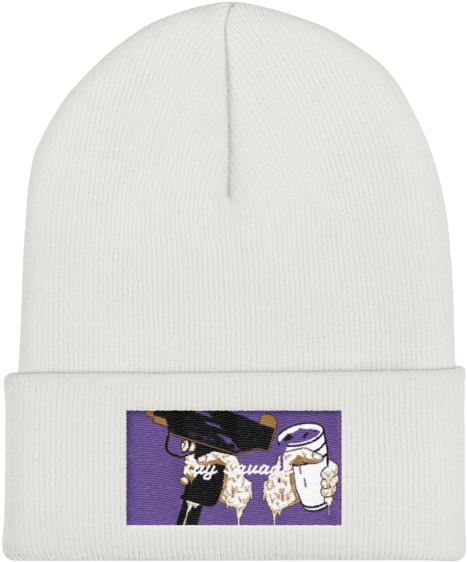 White Beanie Patch Design PNG