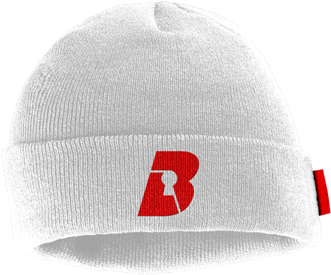 White Beanie Red Logo PNG