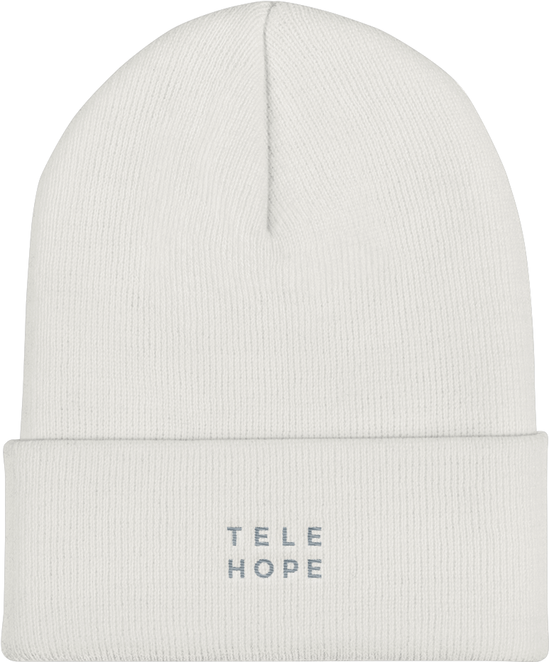 White Beanie Tele Hope Logo PNG