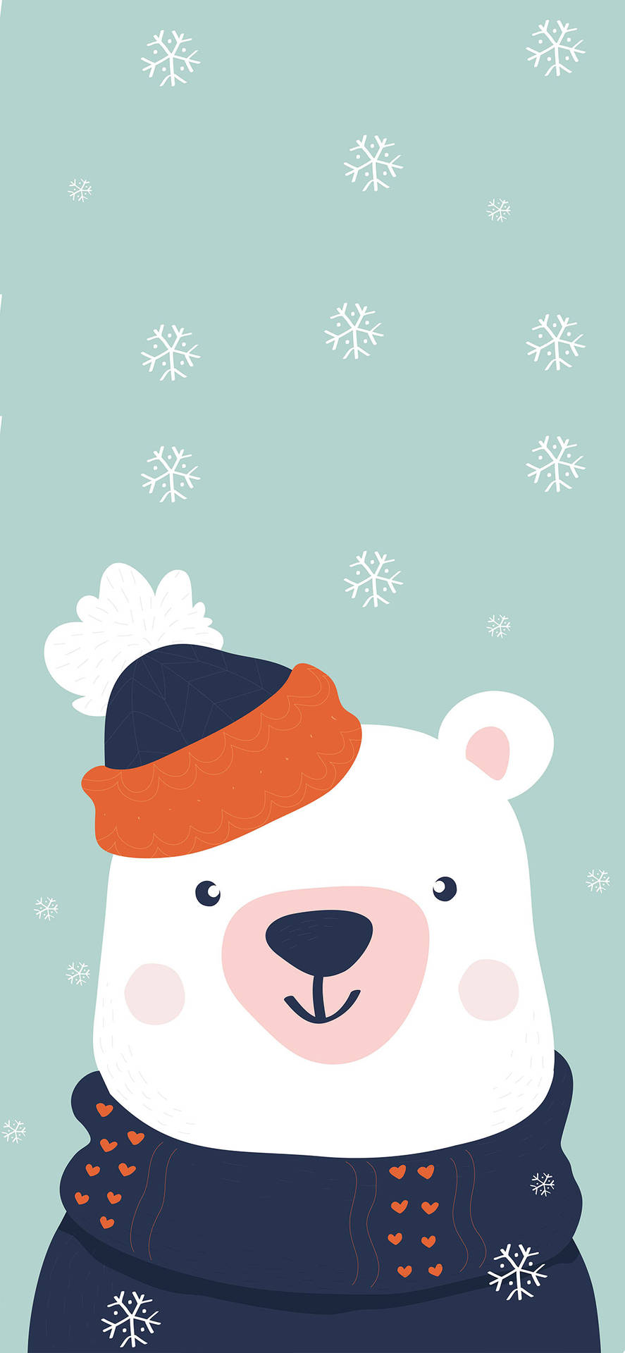 White Bear Winter iPhone Wallpaper