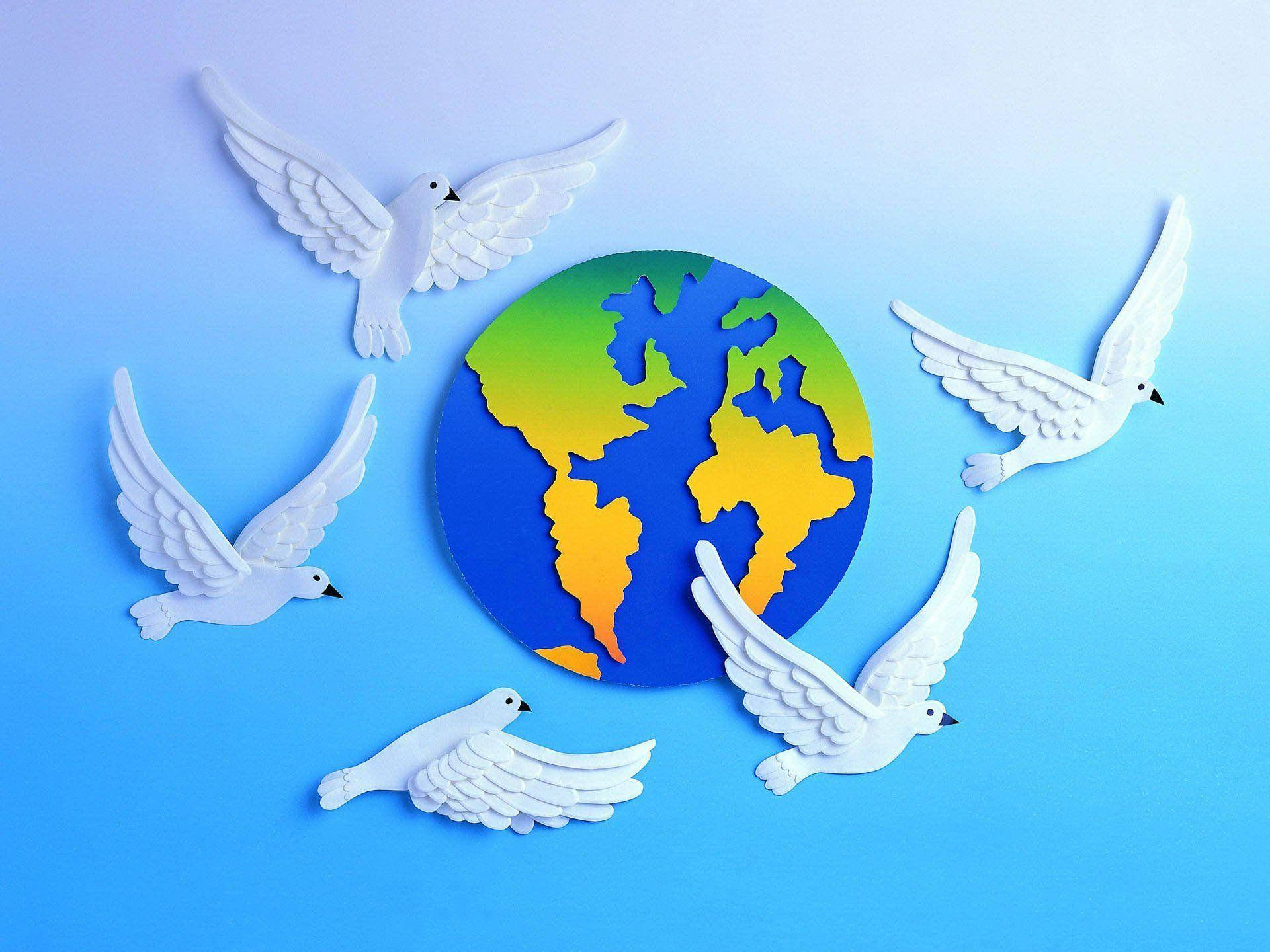 White Birds For World Peace Wallpaper