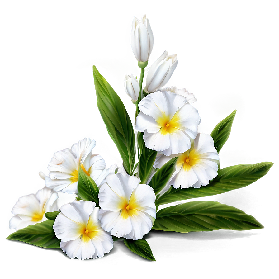 White Blooming Flowers Garden Png Hpa99 PNG