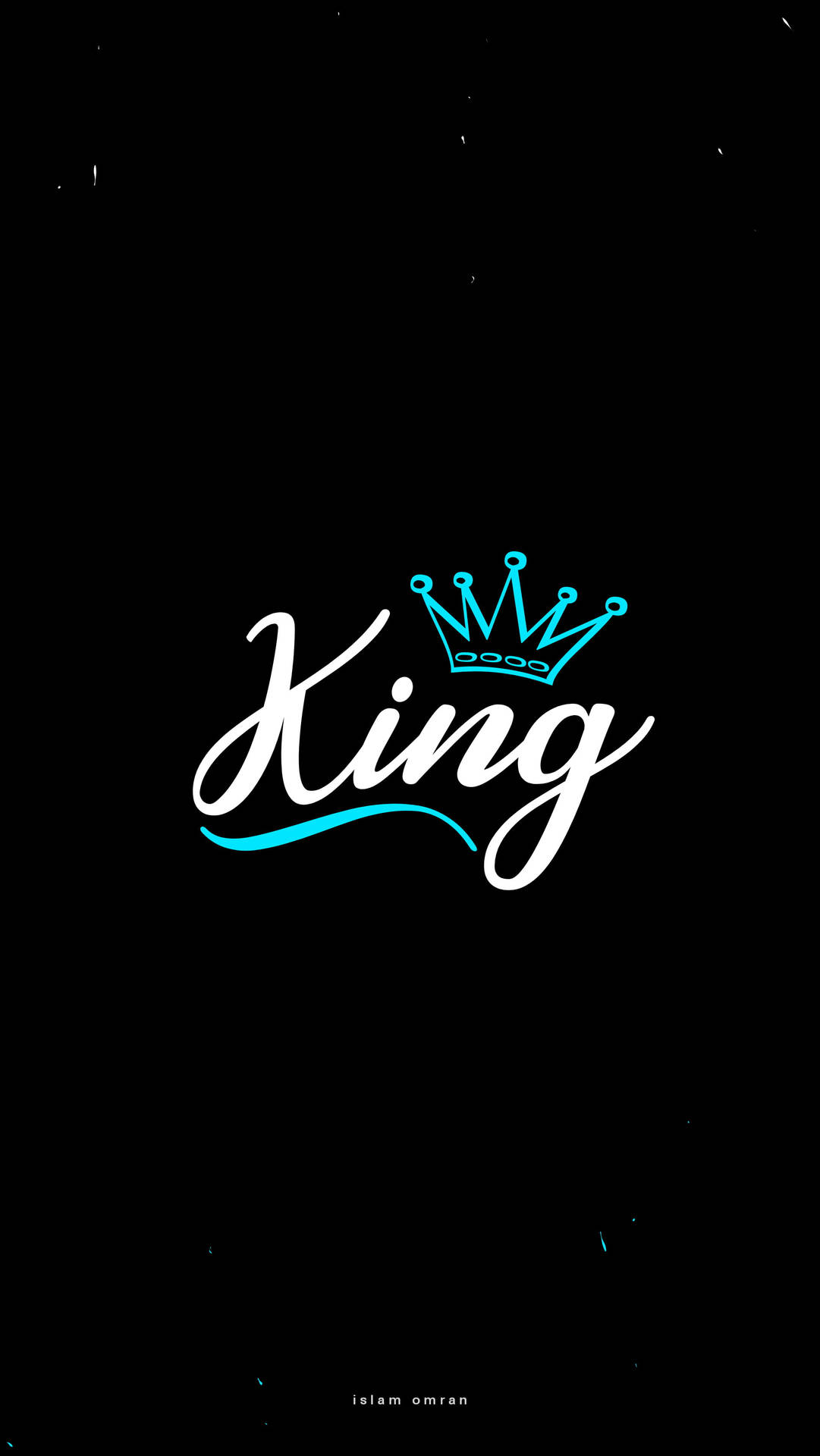 White, Blue, And Black King Calligraphy Wallpaper