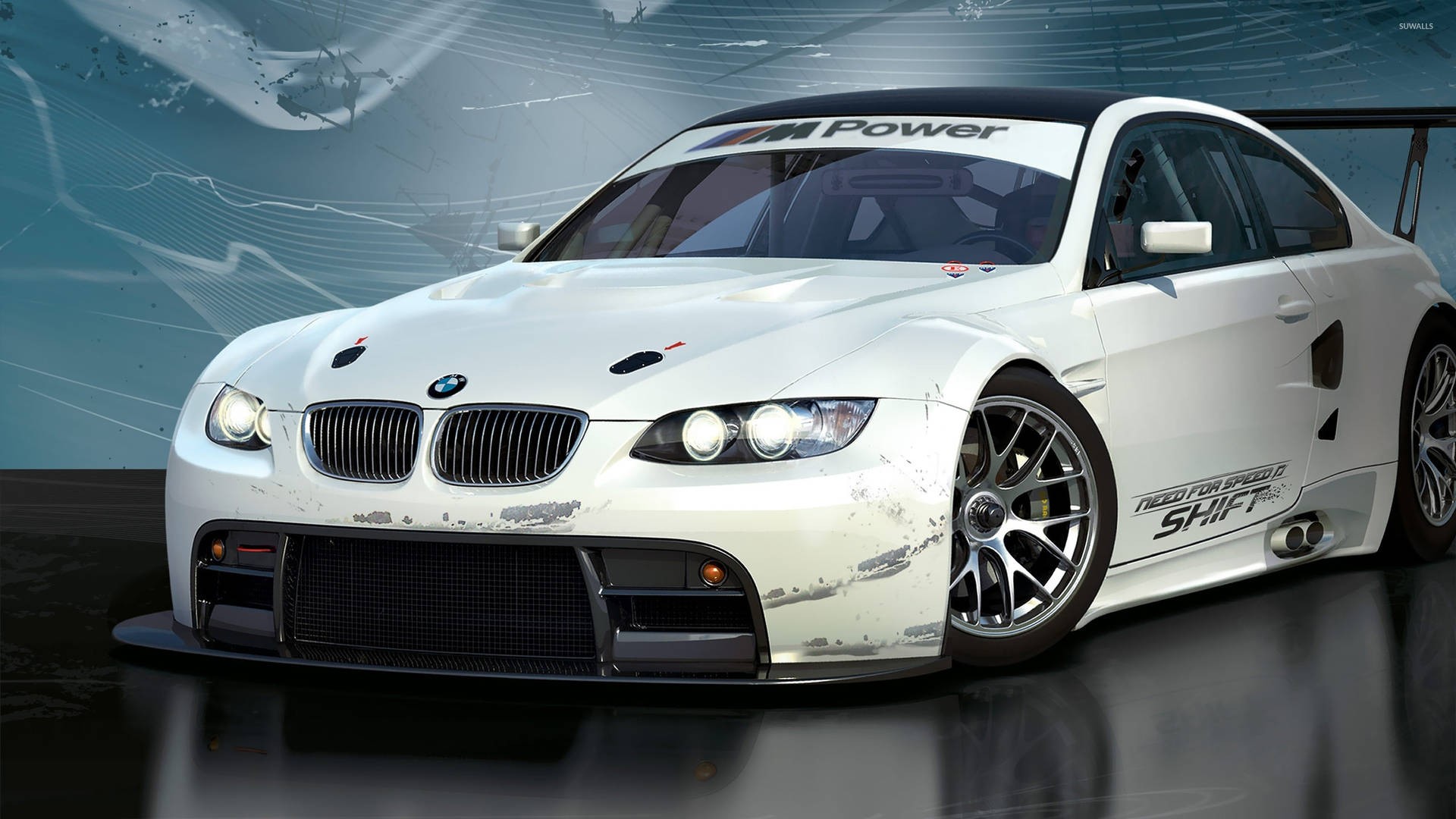 White BMW M Power Wallpaper