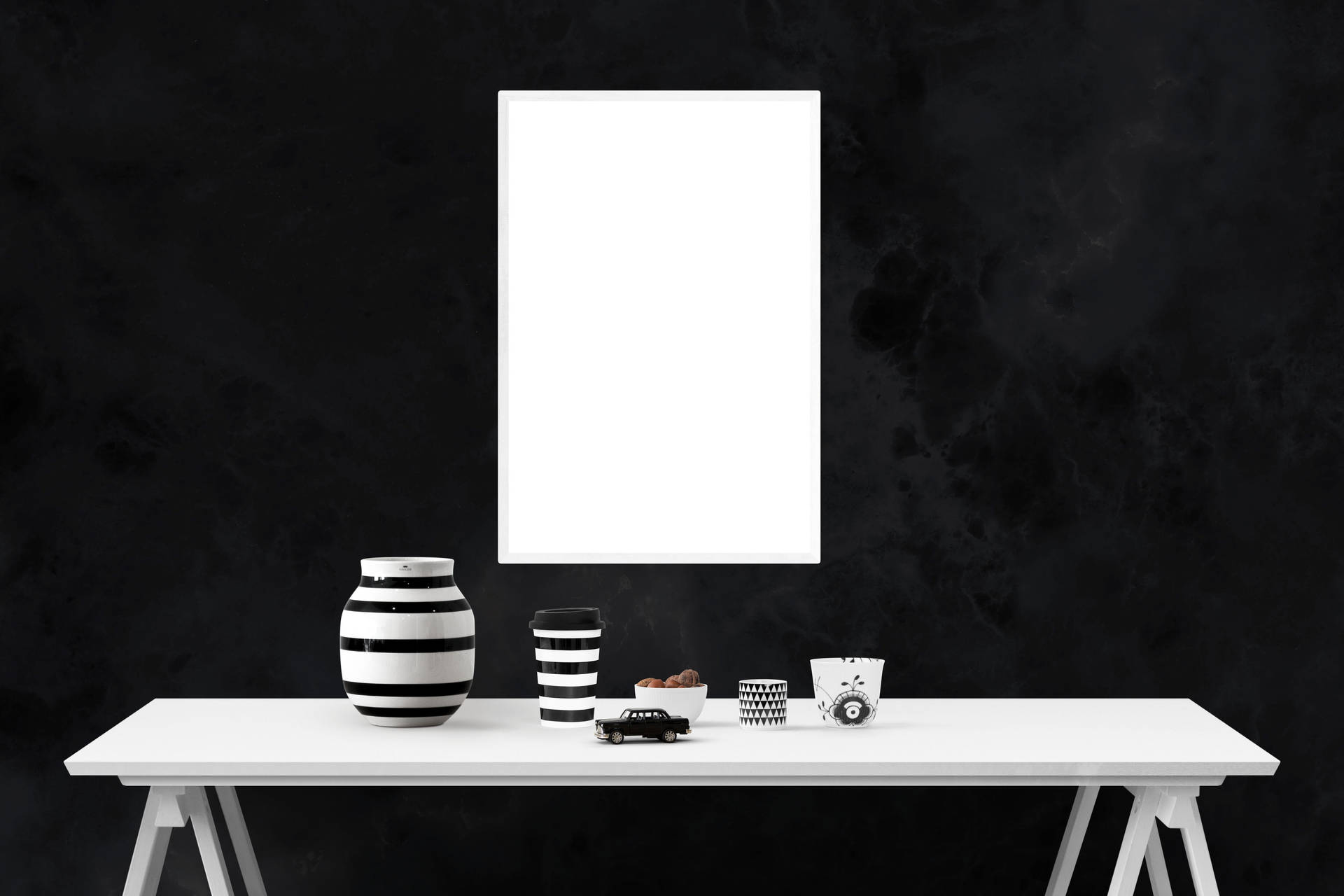 White Board Mounted For Mockup Poster Wallpaper