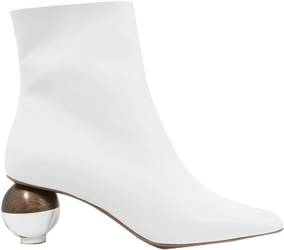 White Bootwith Spherical Heel PNG