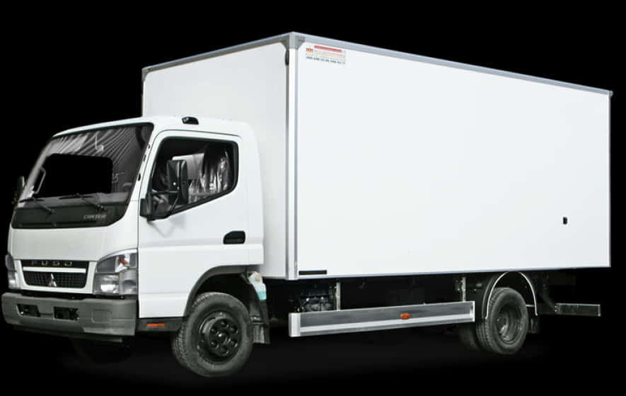 White Box Truck Side View PNG