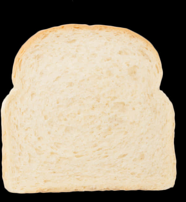White Bread Slice Black Background PNG