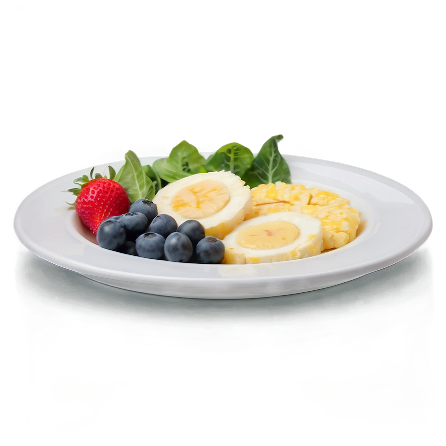 White Breakfast Plate Png 06212024 PNG