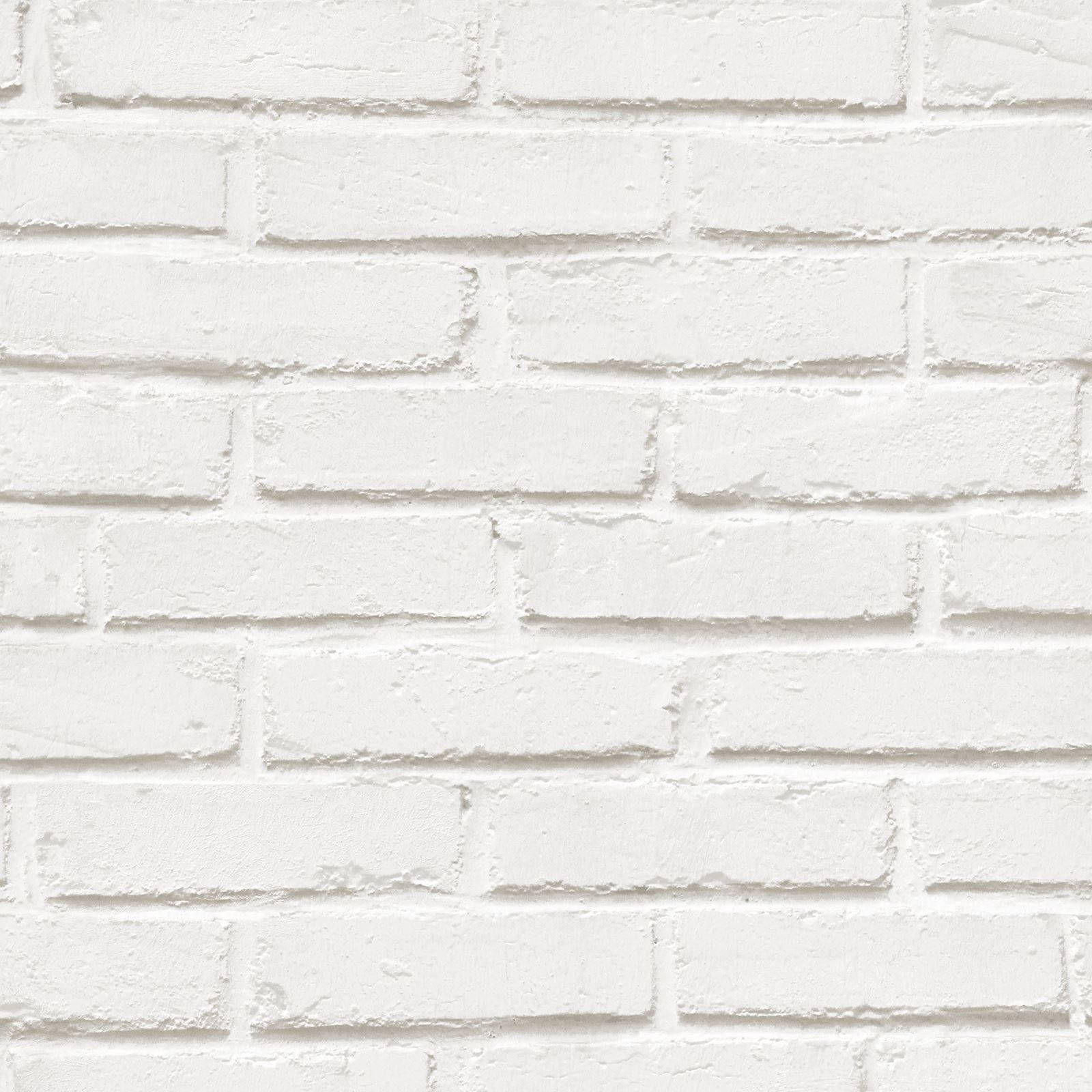 A Gapped Running Bond White Brick Wall Wallpaper