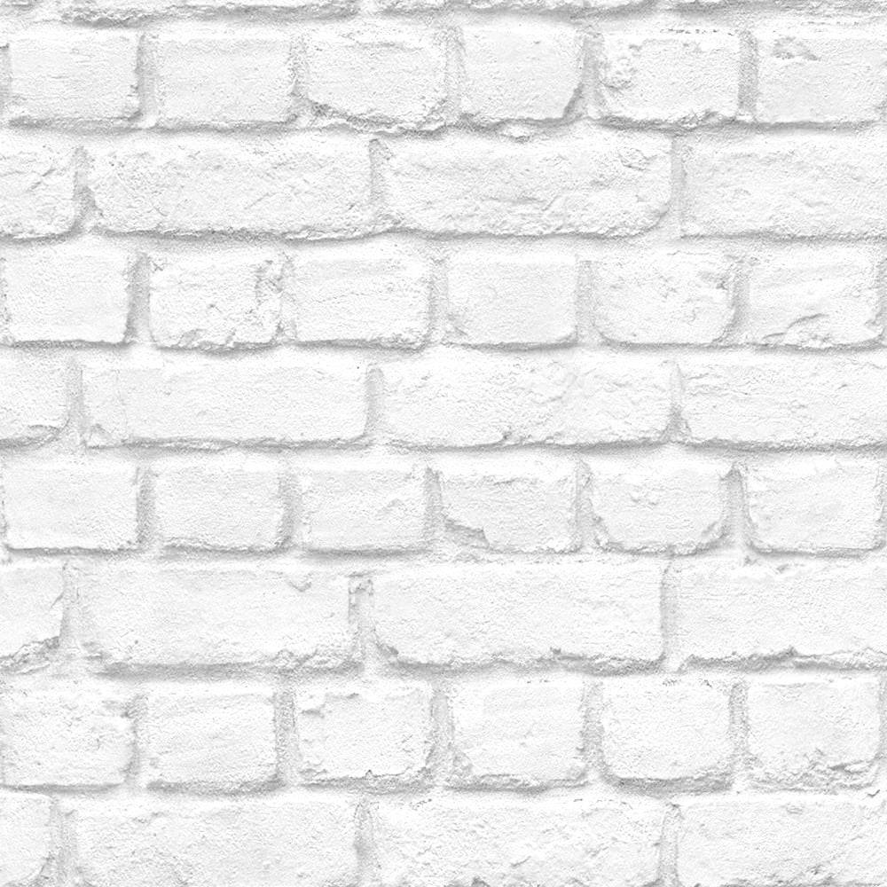 A Brick Tiled Wall in White Wallpaper