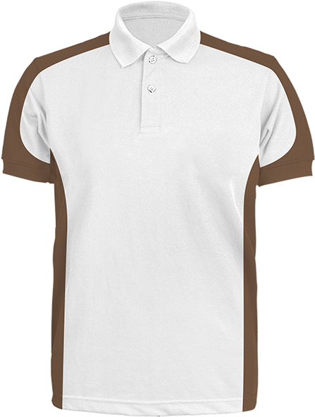 White Brown Trimmed Polo Shirt PNG