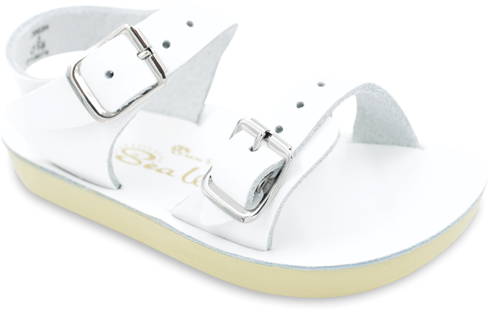 White Buckle Strap Sandal PNG
