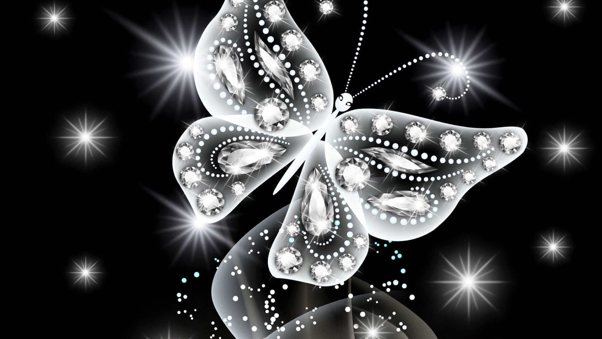 White Butterfly Majestically Fluttering Through The Air Wallpaper