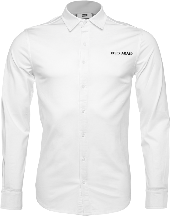 White Button Up Shirt Lifeofa Balr Logo PNG