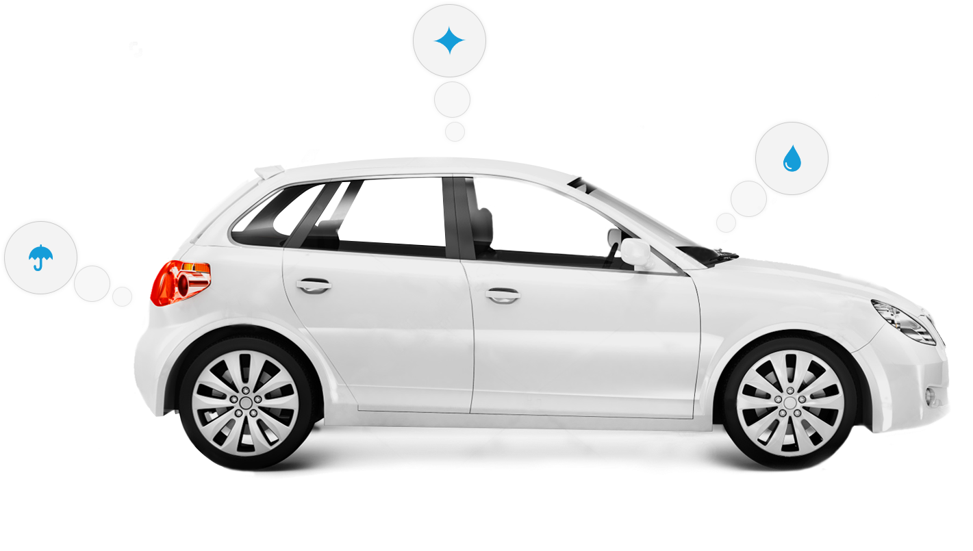 White Car Cleaning Concept PNG