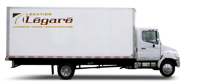 White Cargo Truck Side View PNG