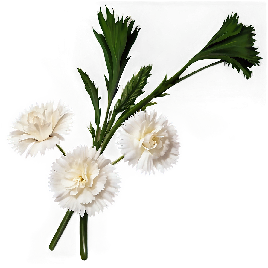 White Carnations Flowers Png 72 PNG