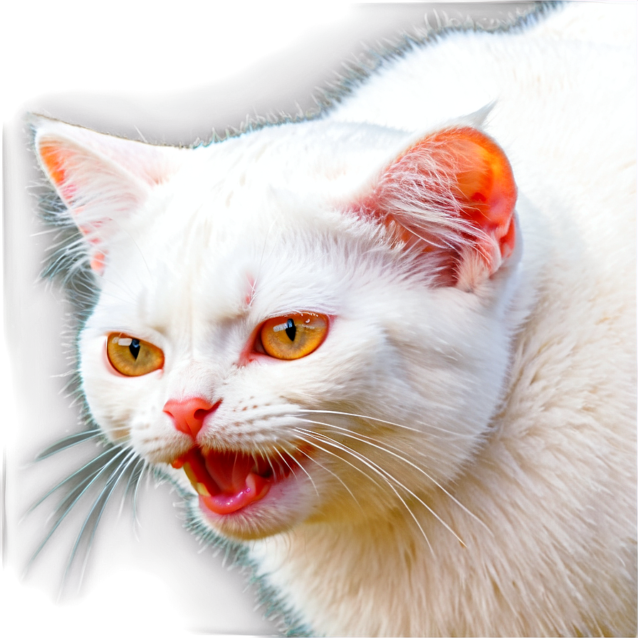 White Cat Face Png 06122024 PNG