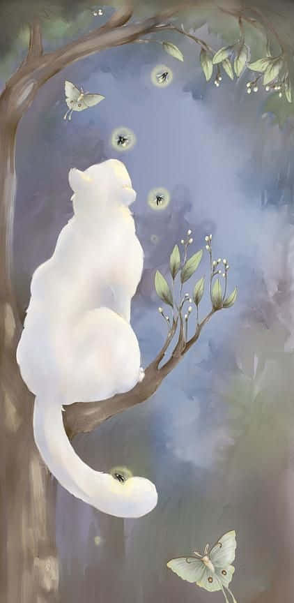 Quadrodipinto Di Un Gatto Bianco
