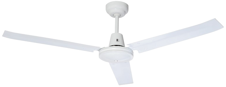 White Ceiling Fan Three Blades PNG