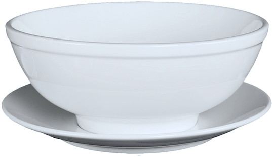 White Ceramic Bowlon Saucer PNG