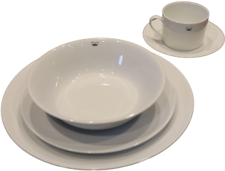White Ceramic Dinnerware Set PNG