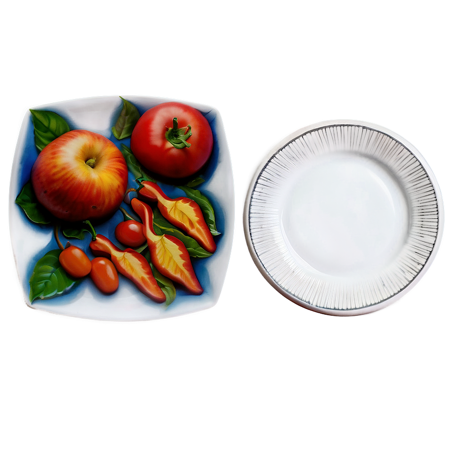 White Ceramic Plate Png 06212024 PNG