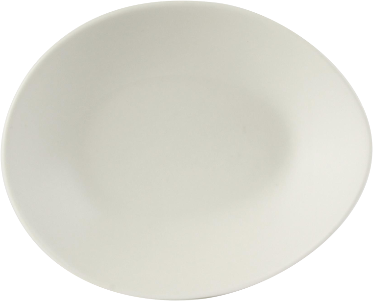 White Ceramic Plate Top View PNG