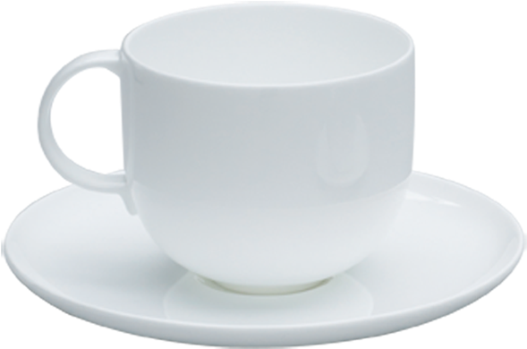 White Ceramic Teacupand Saucer PNG