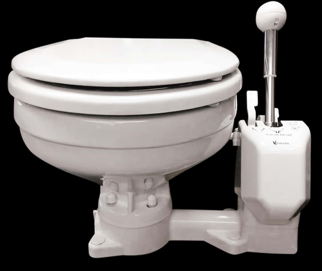 White Ceramic Toiletwith Flush Tank PNG