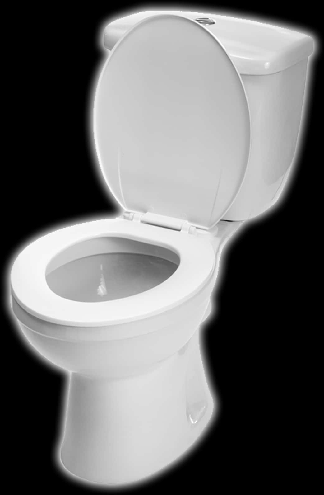 White Ceramic Toiletwith Open Lid PNG