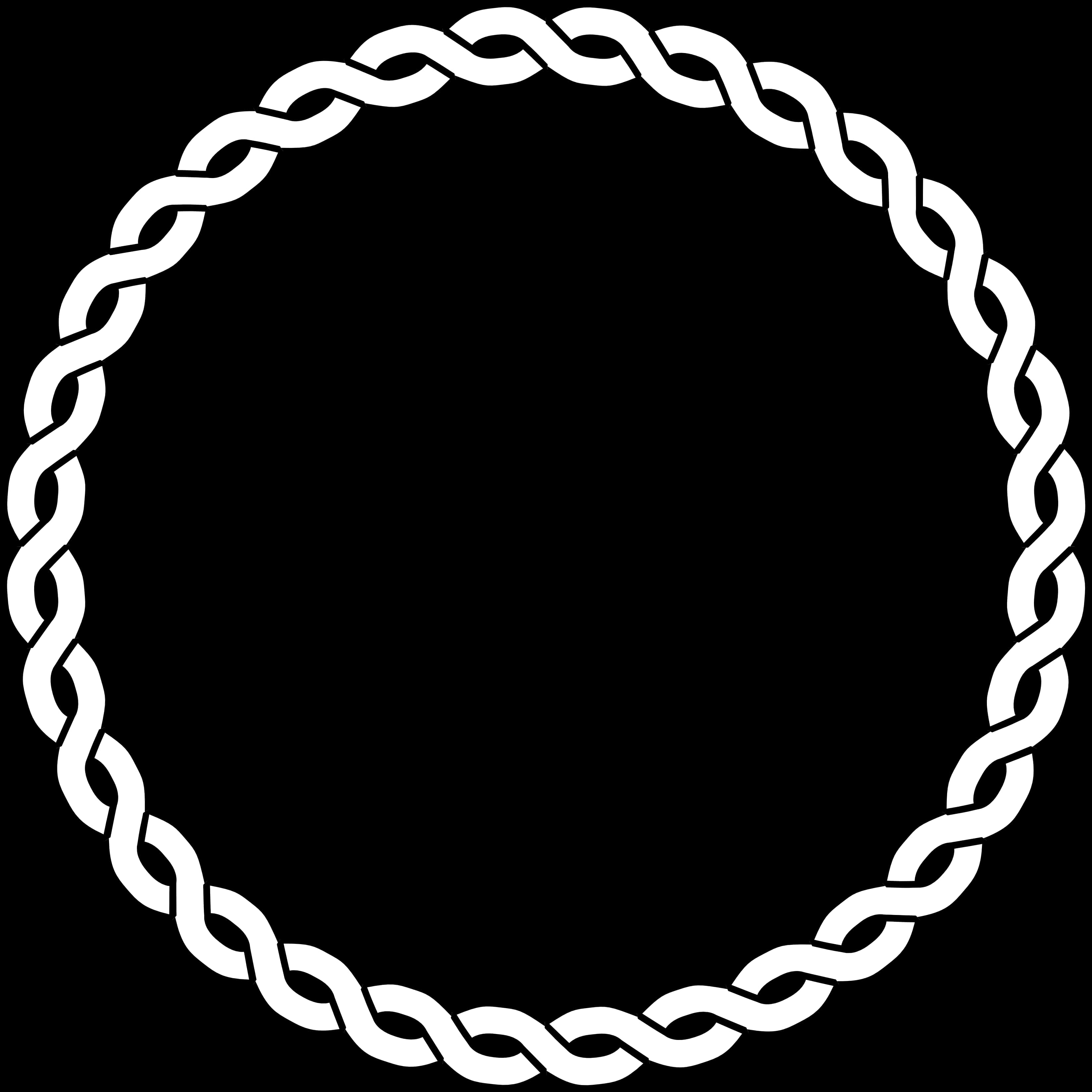 White Chain Circle Graphic PNG