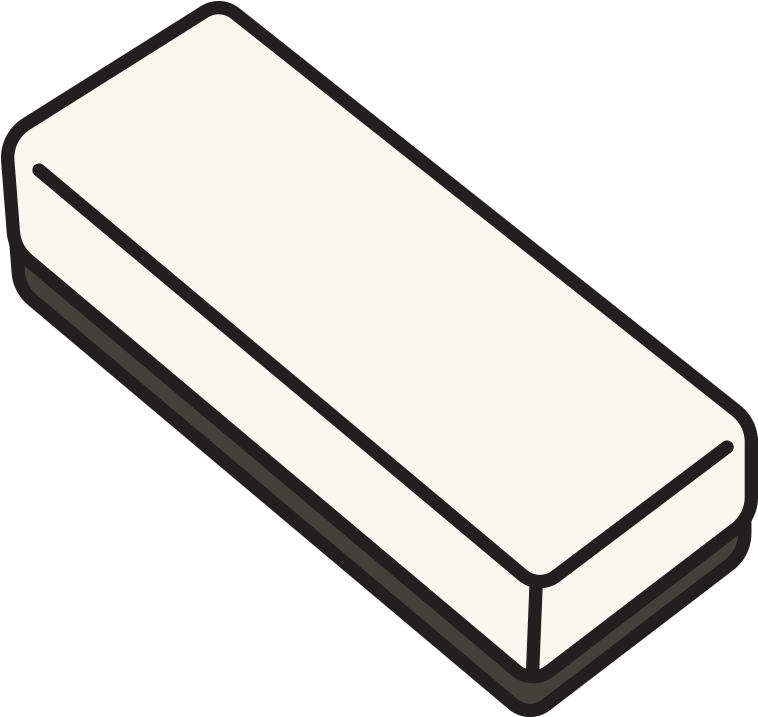 White Chalkboard Eraser Vector PNG