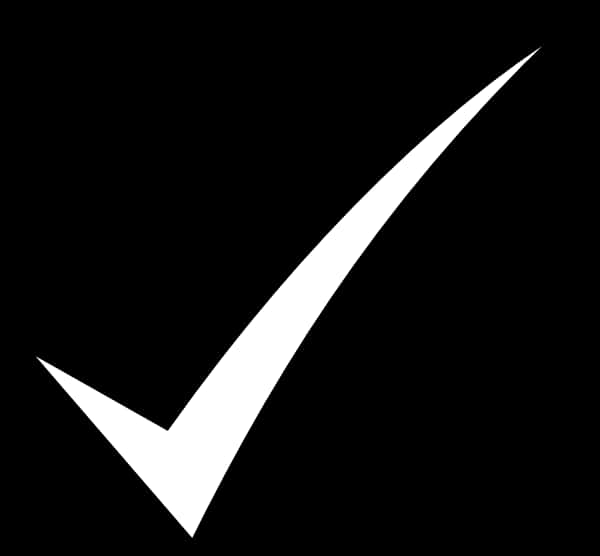 White Check Mark Black Background PNG