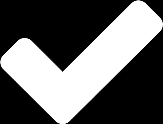 White Checkmark Black Background PNG