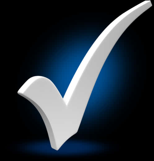 White Checkmark Blue Gradient Background PNG