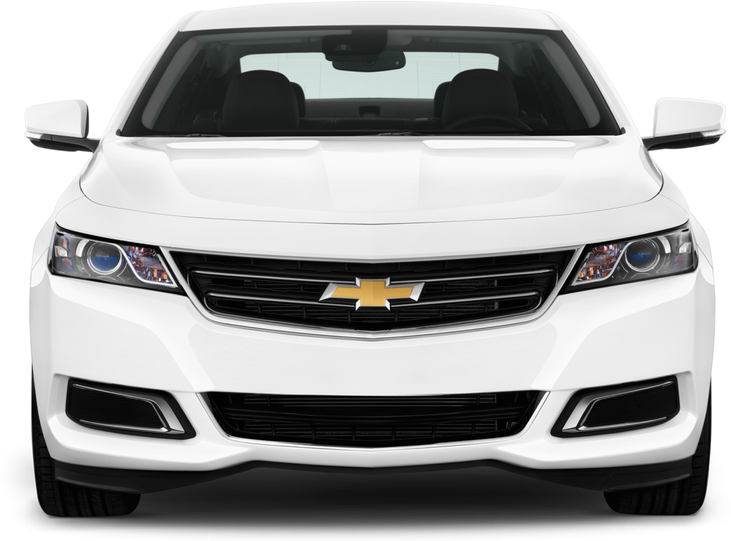 White Chevrolet Sedan Front View PNG