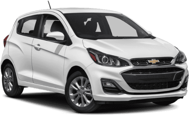 White Chevrolet Spark Profile View PNG