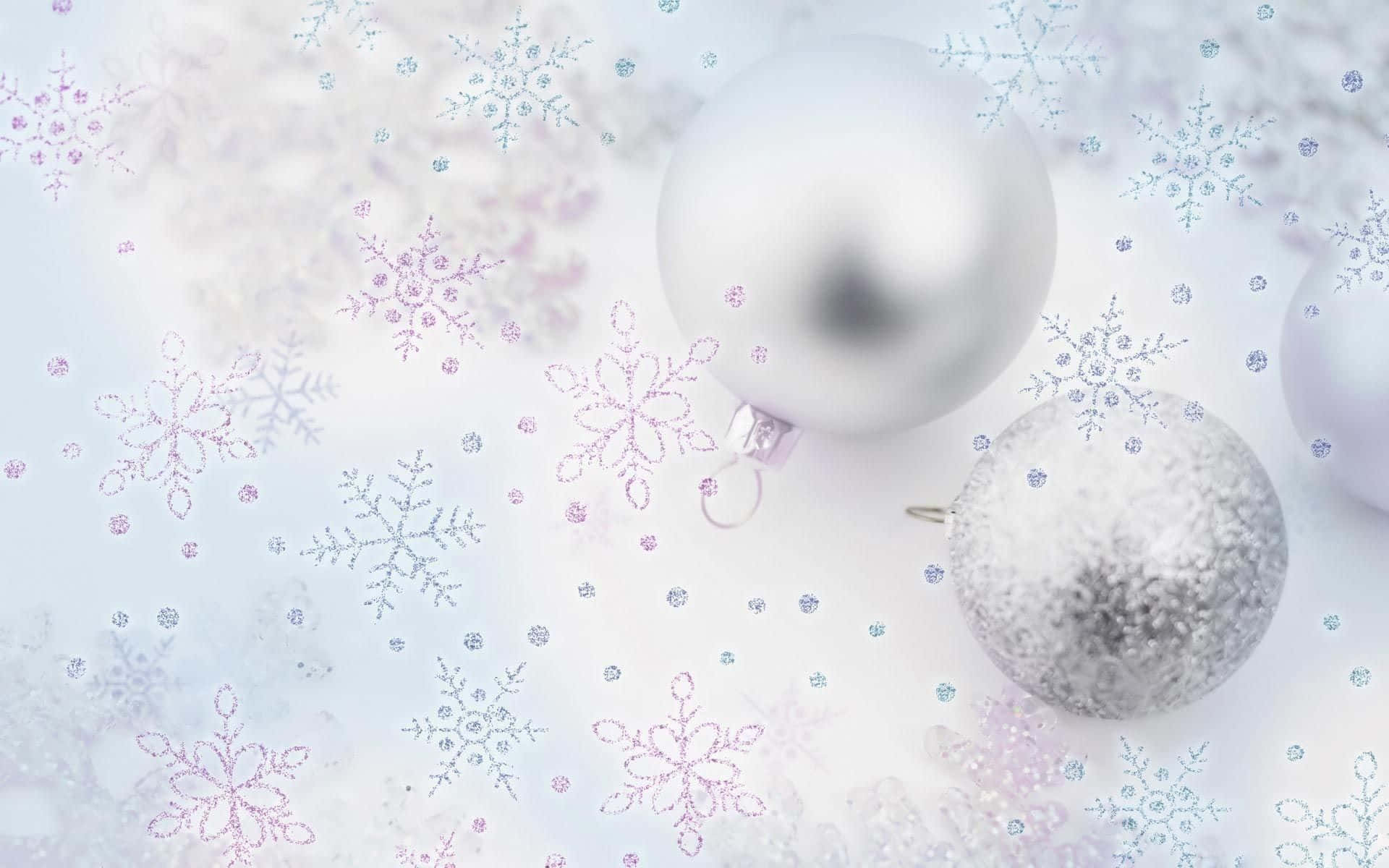 Disfrutade La Belleza Cubierta De Nieve De Una Navidad Blanca. Fondo de pantalla