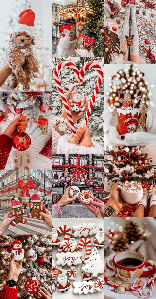 White Christmas Aesthetic Collage Wallpaper