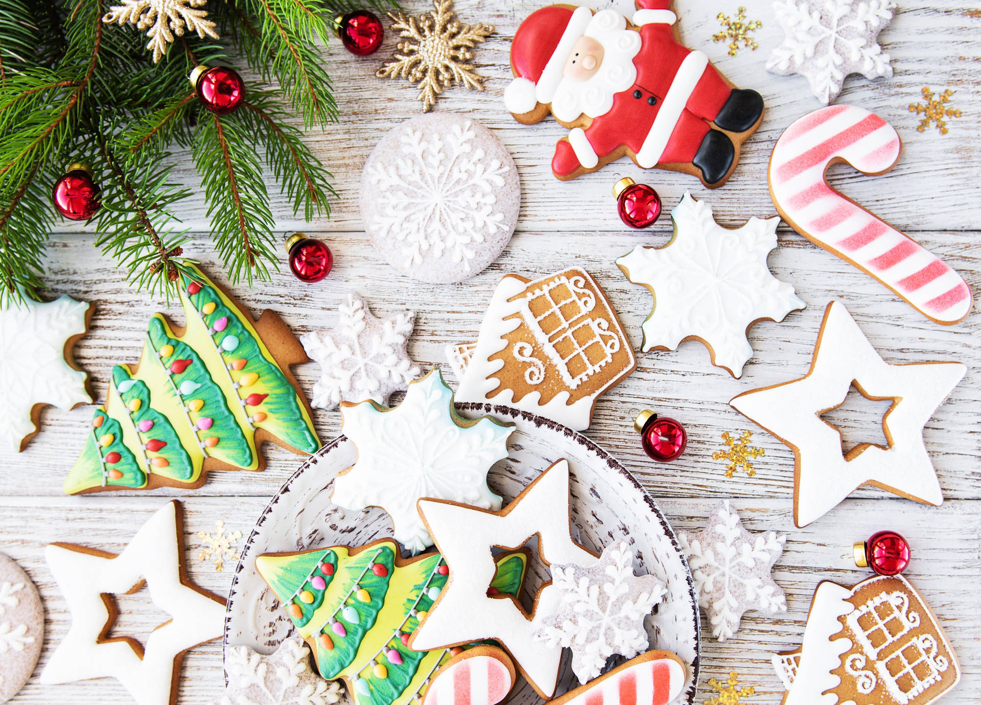 White Christmas Cookies Wallpaper