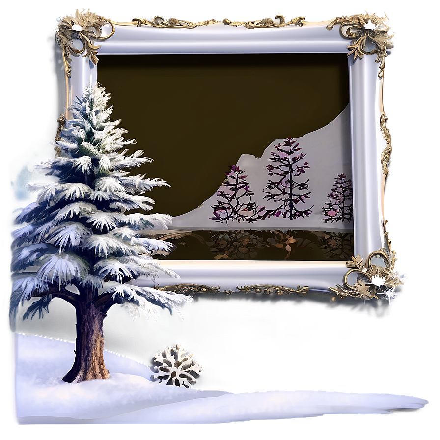 White Christmas Frame Png Oon33 PNG