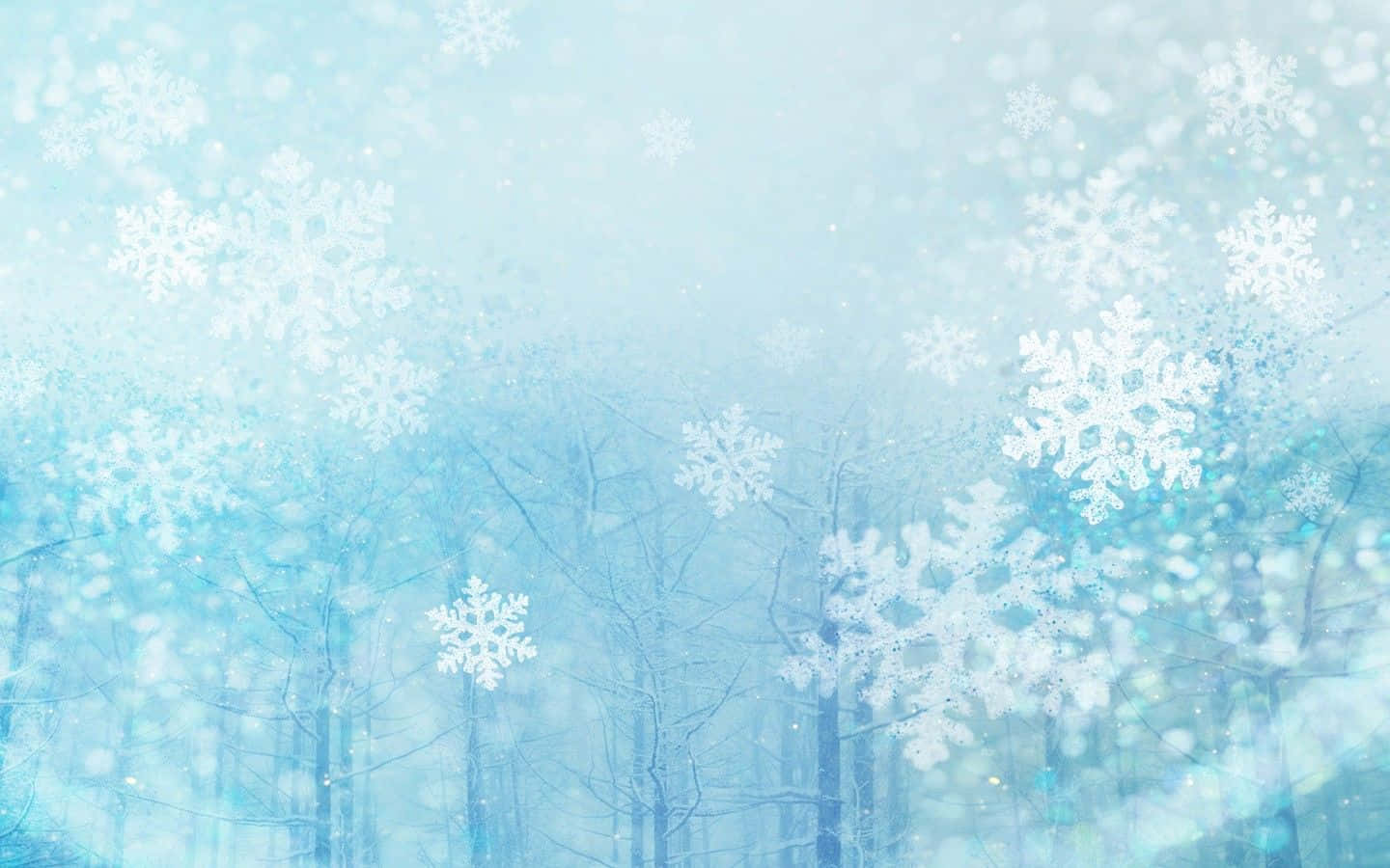 Blue White Snowflake Christmas Vibe Wallpaper